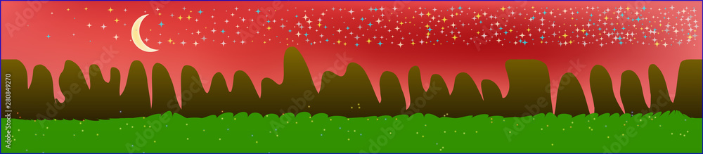 Coral sky, and mountains landscape. Coral sky, and mountains landscape.