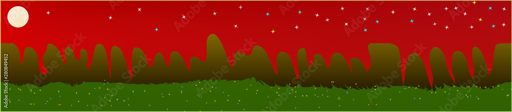Red sky, and mountains landscape. Red sky, and mountains landscape.