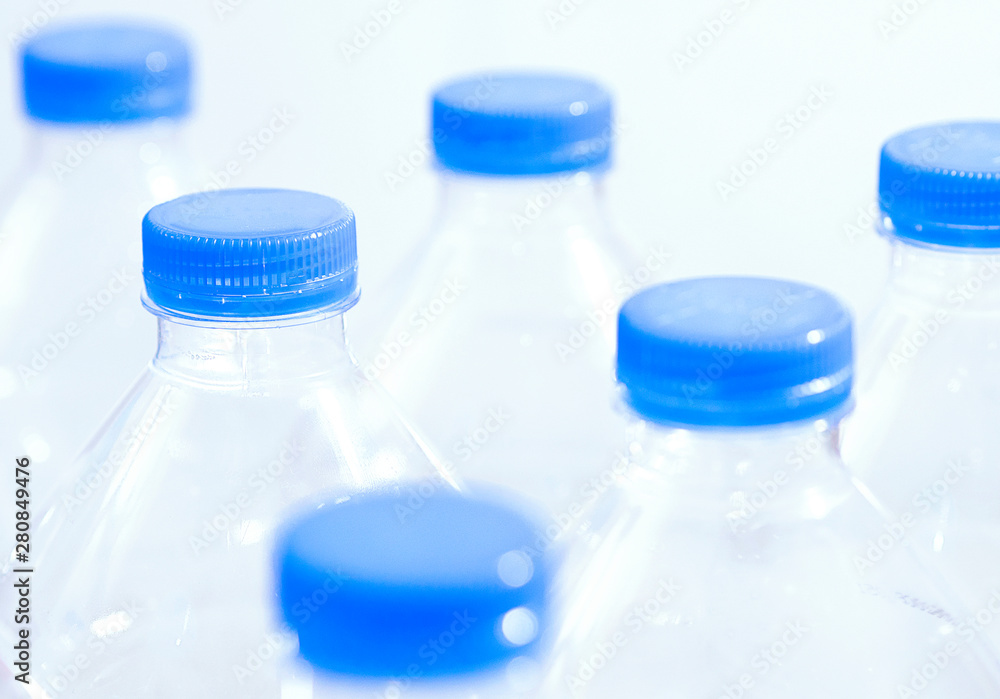 Close up of plastic bottles. Close up of plastic bottles.