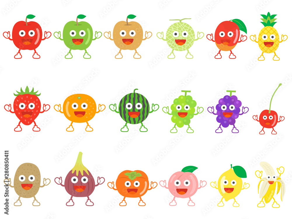 フルーツのキャラクターのイラスト Stock ベクター Adobe Stock フルーツのキャラクターのイラスト Stock ベクター Adobe Stock