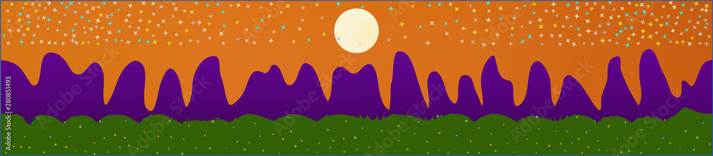 Orange red sky, and mountains landscape. Orange red sky, and mountains landscape.