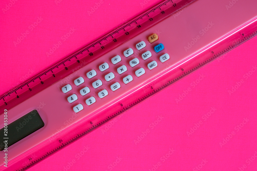 Neon pink ruler. Neon pink ruler.