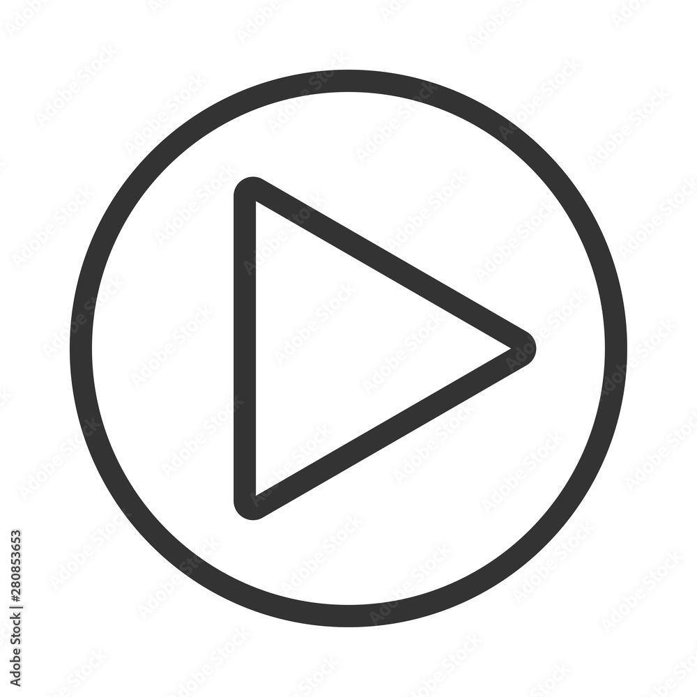 Play button icon. Music and video forward click shape symbol. Push arrow start  player media. New EPS 10 Vector illustration Stock Vector