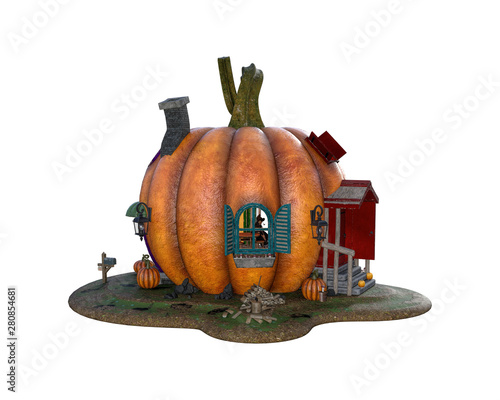 3d rendering Little House Pumpkin photo