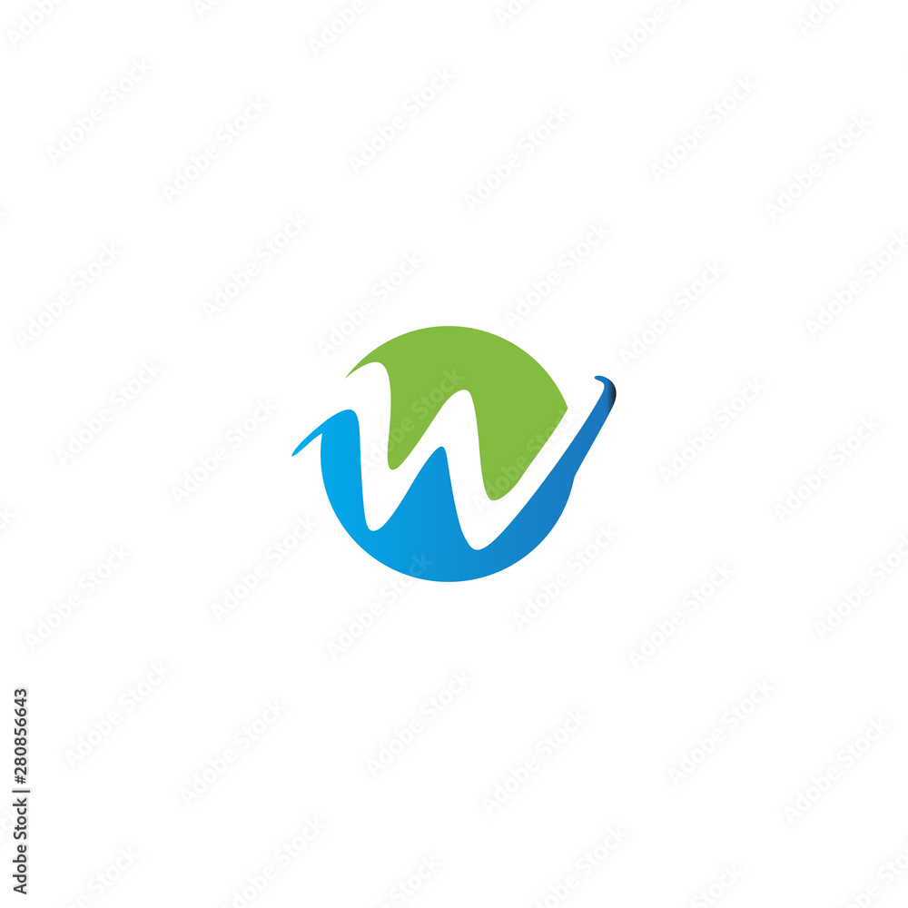 W initial vector company logo