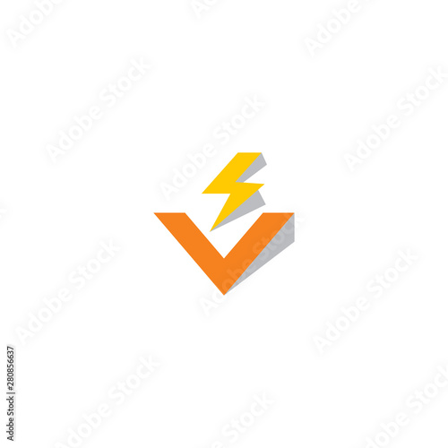 volt bolt sign vector logo