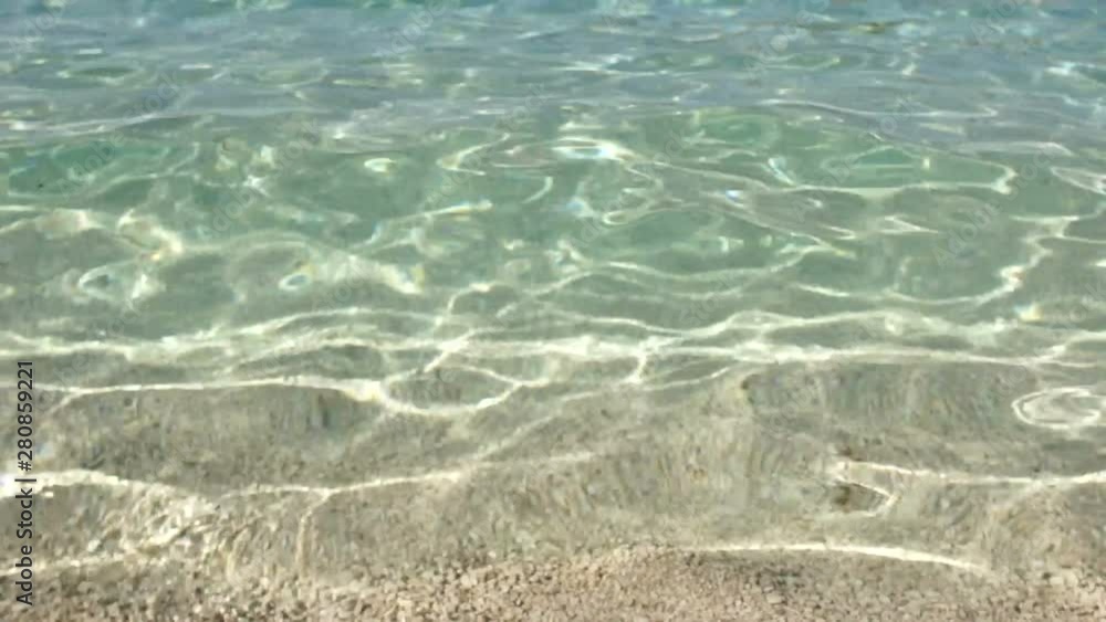 Beautiful clear water near the shore, sea travel, ecological concept. Close-up of sea waves Beautiful clear water near the shore, sea travel, ecological concept. Close-up of sea waves
