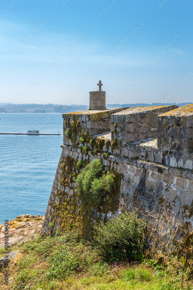 La Coruna, Spain. Fortress wall of the castle of San Anton