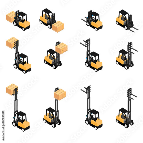 Forklifts, reliable heavy loader, trucks transporting cargo