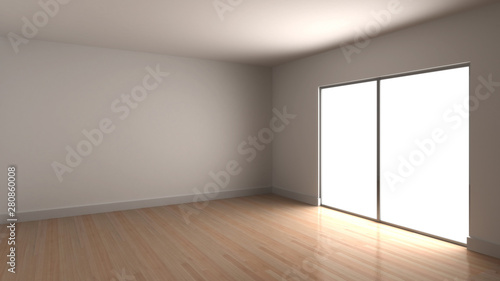 Empty room  customizable interior space. Original 3d rendering