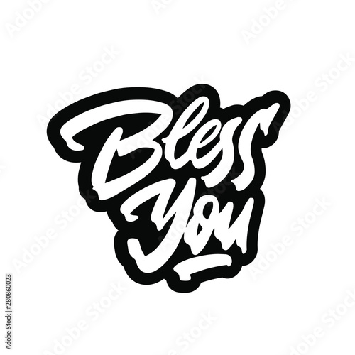 Bless you inscription. Vector illustration eps 10