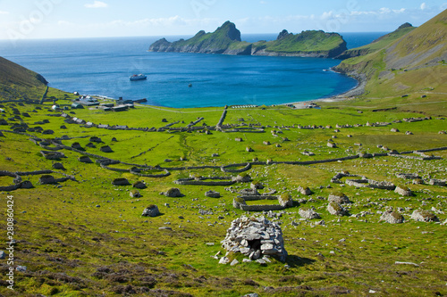 Pueblo de St. Kilda. Village Bay. Isla St. Kilda. Outer Hebrides. Scotland, UK photo