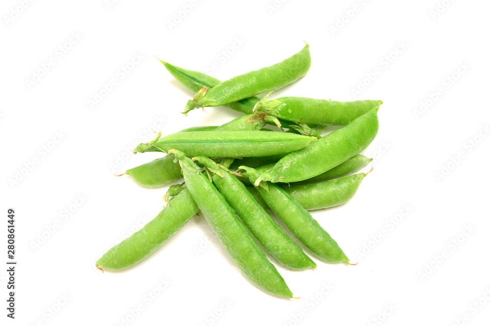 Fresh pea pods isolated on white background. Fresh pea pods isolated on white background.
