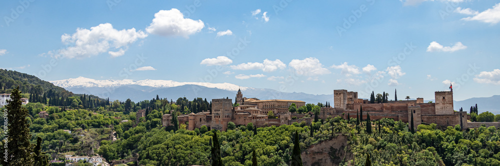 Alhambra granada with the sierra nevada 
