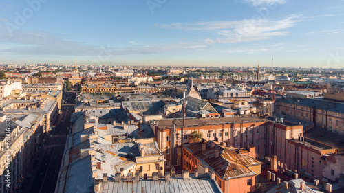 Panorama of Saint Petersburg, on the Moika river the aerial photo.