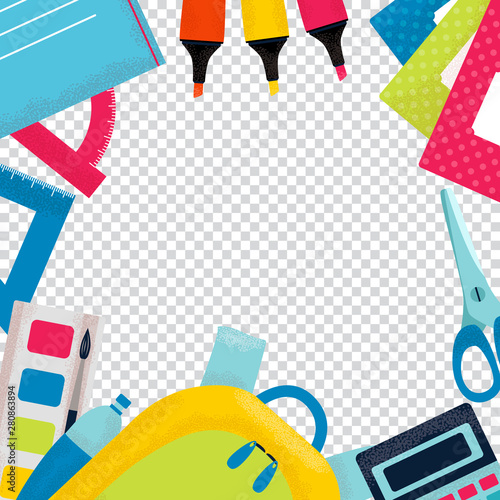 Back to School vector transparent background for social networks
