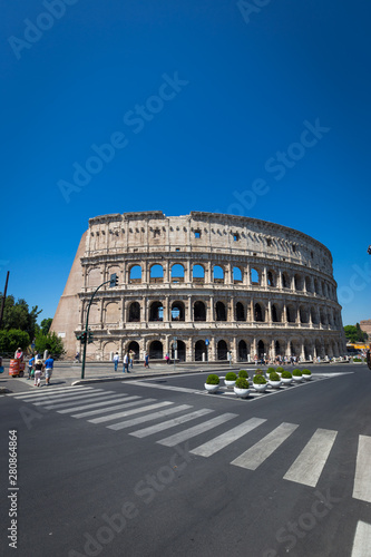 Colosseum in Rome, Italy is one of the main travel attractions. Scenic view of Colosseum. photo