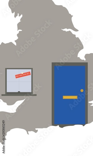 UK problem with immigration no vacancies vector