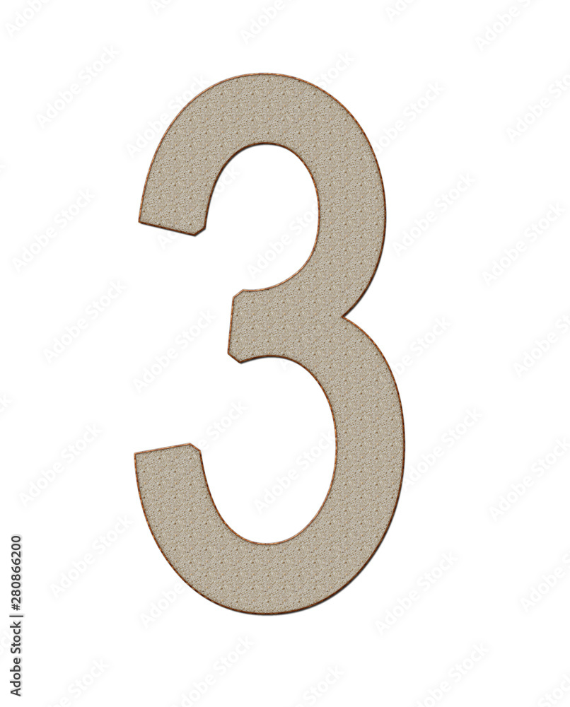 Home Bread Numbers 3 on White Background xxl Home Bread Numbers 3 on White Background xxl
