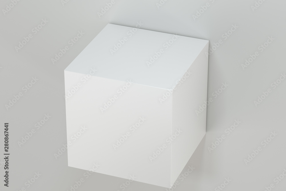 3d rendering, the cubic platform in the white empty room. 3d rendering, the cubic platform in the white empty room.