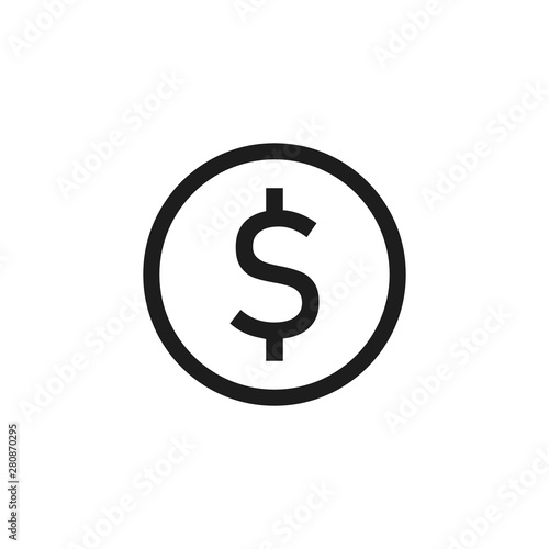 Dollar icon on white background. Vector.