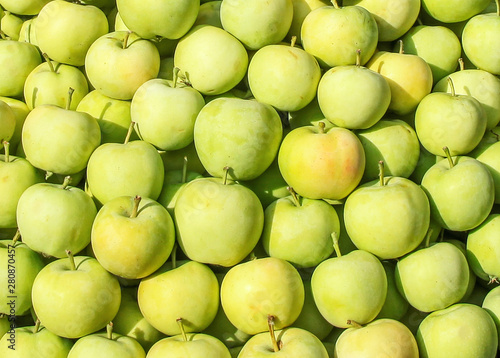 background of green apples