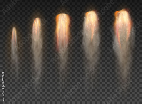 Space rocket bomb Smoke isolated on transparent background