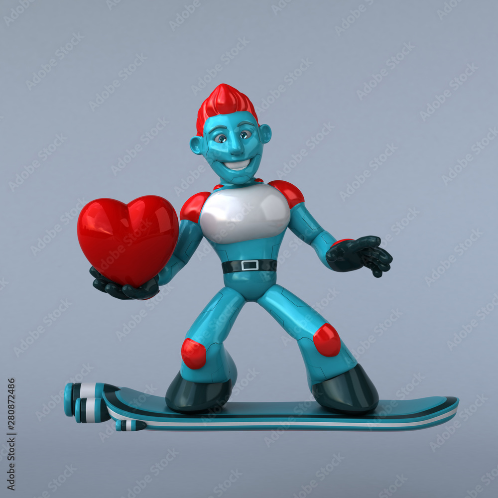 Red Robot - 3D Illustration