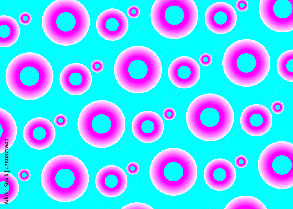 modern bright abstract background pink circles on blue