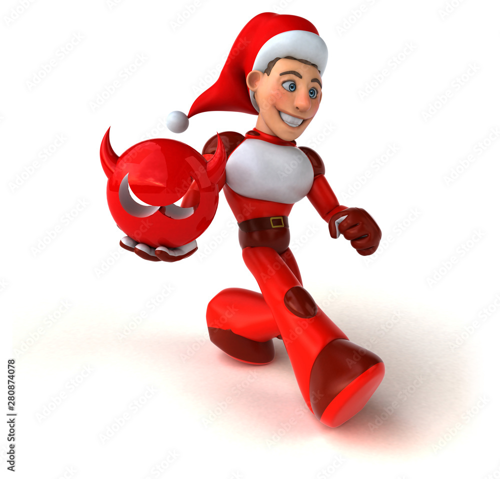 Fun Super Santa Claus - 3D Illustration Fun Super Santa Claus - 3D Illustration