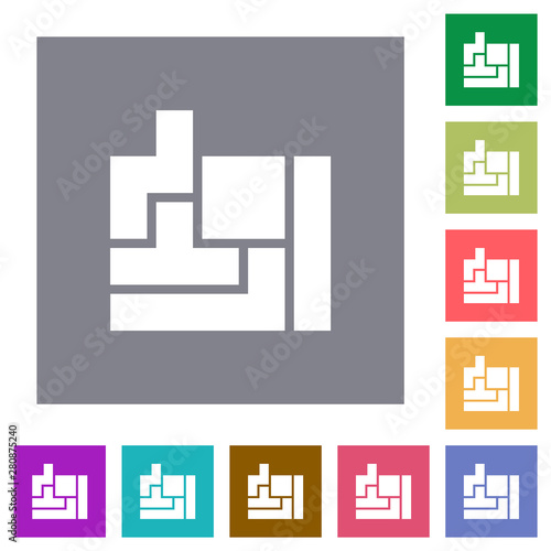 Tetris game square flat icons