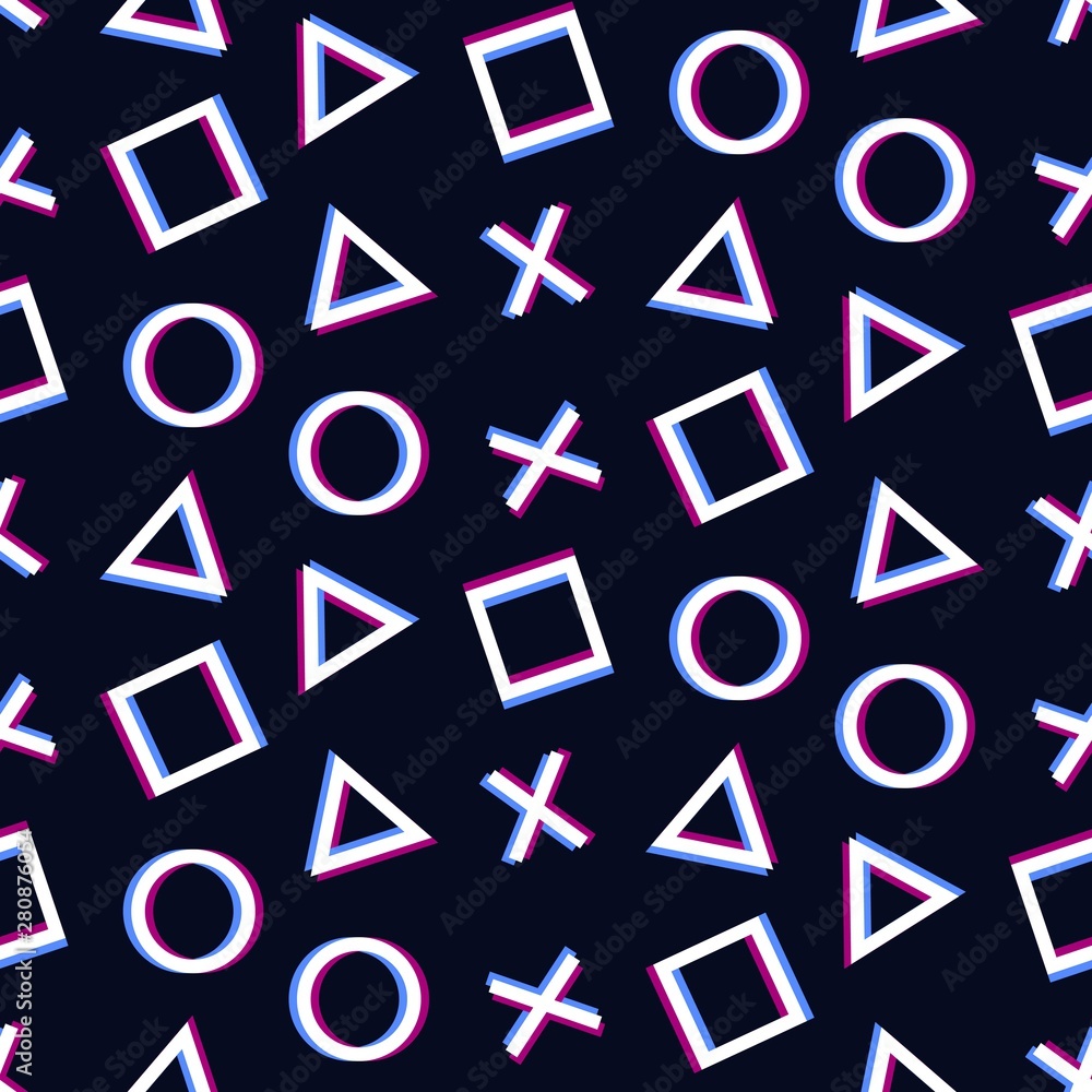 Cross Triangle Square Circle Pattern Design Playstation 5 Game Sony