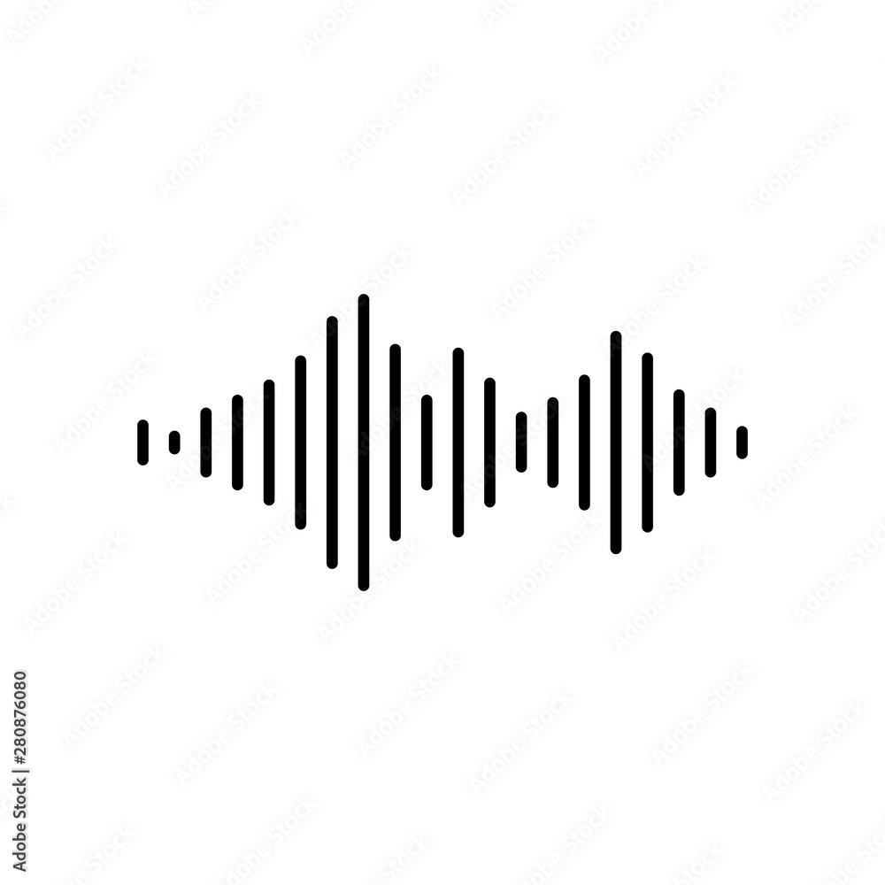 Vector sound wave icon, logo isolated on white background Vector sound wave icon, logo isolated on white background