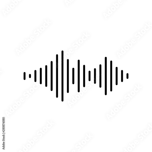 Vector sound wave icon  logo isolated on white background