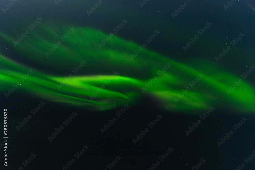 Northern lights, aurora in the sky at night.Horizontal . Northern lights, aurora in the sky at night.Horizontal .