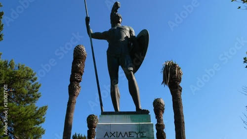 Statue of Achilles in Achilleion palace on the island of Corfu, Greece photo