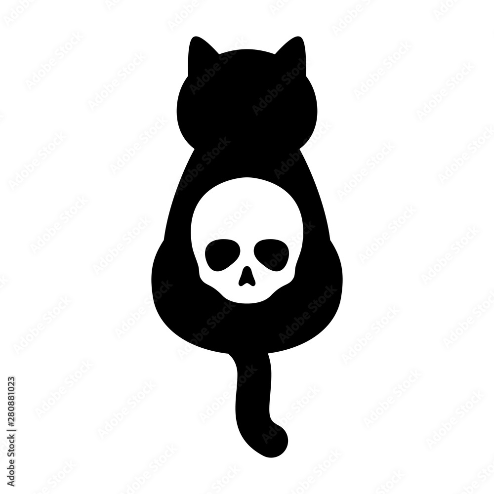 cat skull icon vector Halloween logo bone kitten ghost character cartoon illustration doodle design cat skull icon vector Halloween logo bone kitten ghost character cartoon illustration doodle design