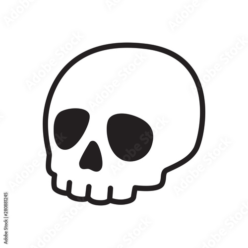 skull icon vector Halloween logo pirate symbol bone ghost character cartoon illustration doodle design