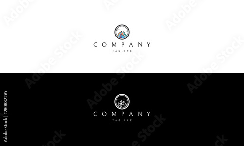 Wallpaper Mural Vector logo on which the abstract image of the mountains in a circle. Torontodigital.ca