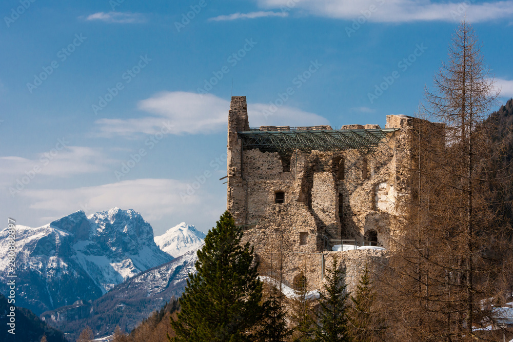 The castle of  Andraz in Dolomites