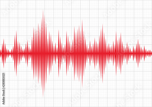 Vector sound waves. Music round waveform background