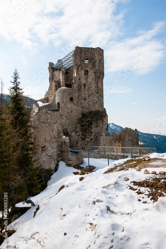 Obraz na płótnie The castle of Andraz in Dolomites w salonie