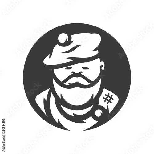 Scottish man in a kilt Vector silhouette sign