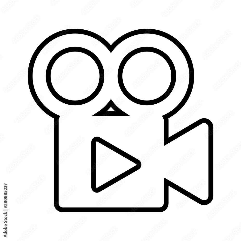 Video Camera vector icon. Movie Camera illustration logo. Play symbol. Video Camera vector icon. Movie Camera illustration logo. Play symbol.