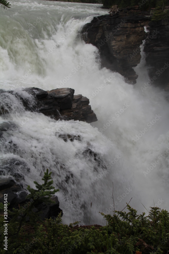 Rush Of The Athabasca Falls, Jasper National Park, Alberta Rush Of The Athabasca Falls, Jasper National Park, Alberta
