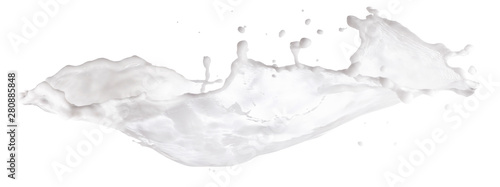 Fresh white milk splashes isolated