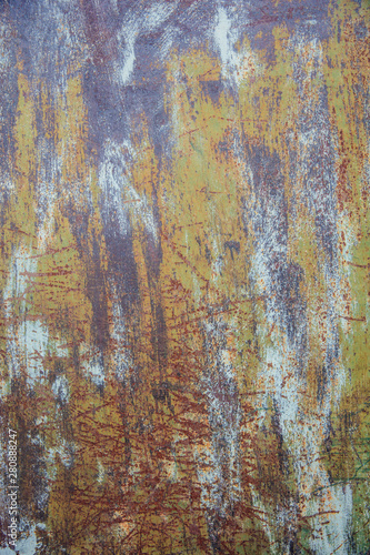 Rusty colored metal with cr...