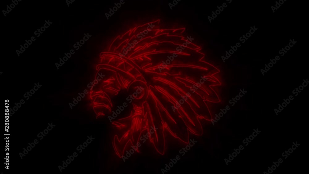 Red Indian Warrior Animated Logo with Reveal Effect Red Indian Warrior Animated Logo with Reveal Effect