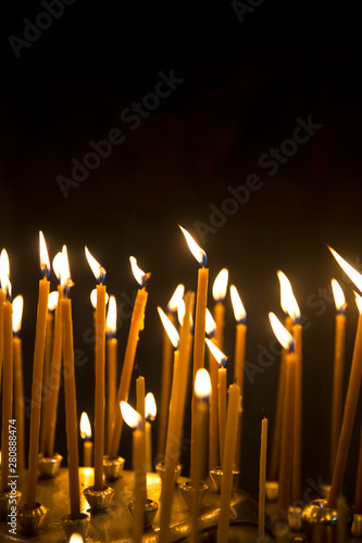 Burning church candles
