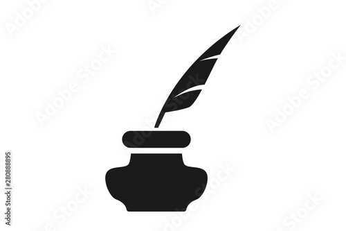 Father pen with ink pot icon vector 